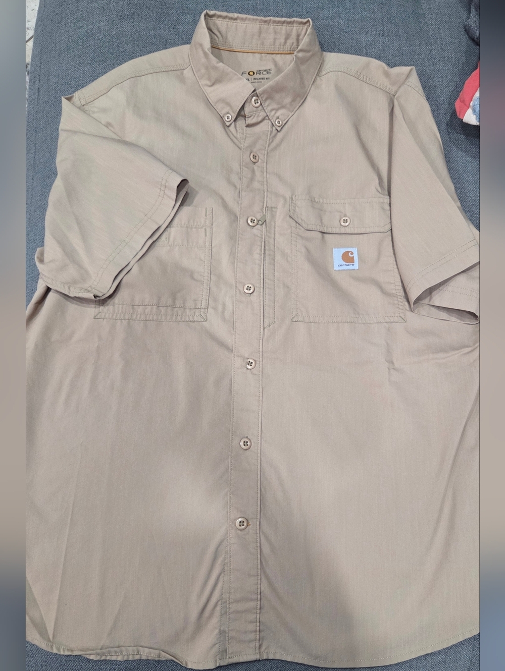 Carhartt Short Sleeve Button-Up Shirt in Taupe
